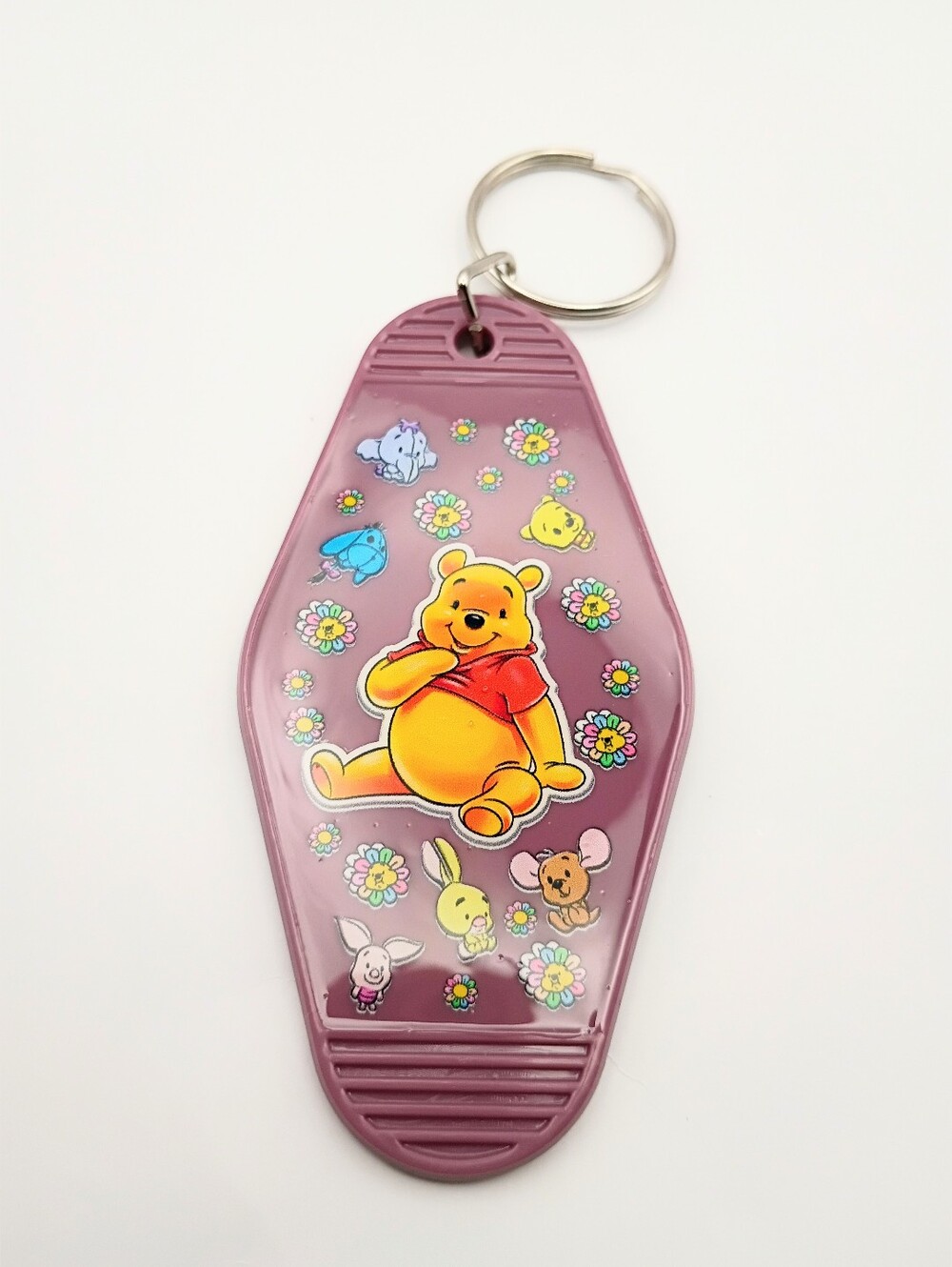Yellow Bear & Friends Purple Motel Keychain UV Resin Finish